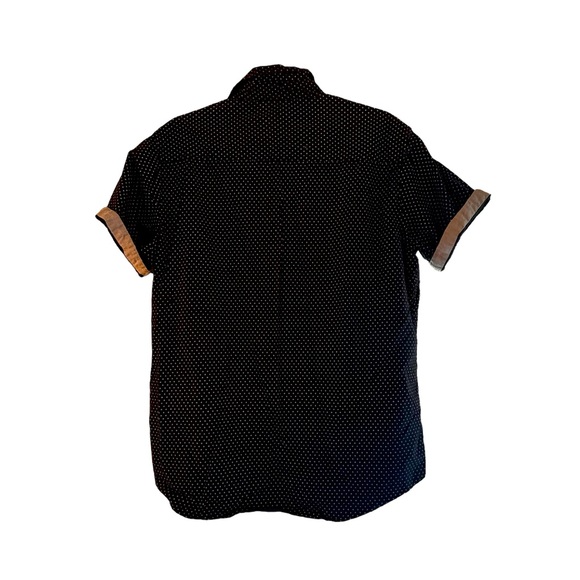 Airwalk Men's Navy Patterned Button Down Short Sleeve Shirt,size L - Picture 4 of 4